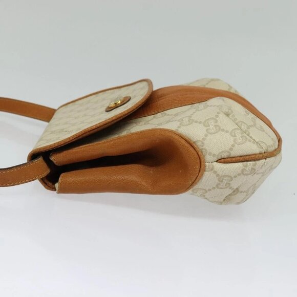 GUCCI GG Plus Supreme Shoulder Bag PVC Beige Gold Auth 139096 - Picture 6 of 16